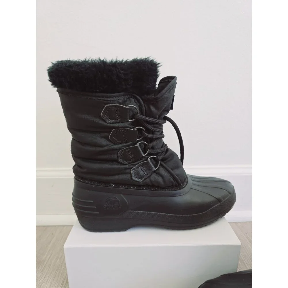 Sorel Kaufman Canada Black Waterproof Felt Lace Up Snow Winter Boots Shoes 8 - Picture 3 of 12